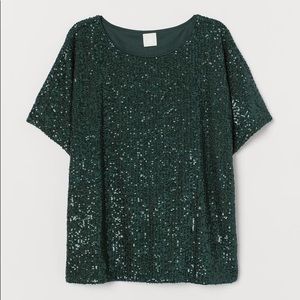Emerald Green Sequin Top